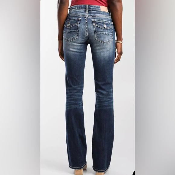 NWT BKE Stella blue jeans size 29S 29 short high stretch Midrise bootcut - Picture 3 of 14